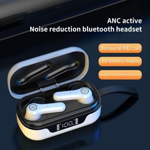 YOUXIU ANC In-Ear TWS 5.1 Bluetooth Earphone Noise Reduction Digital Display Touch Control Earpiece HD Call Waterproof Earbuds