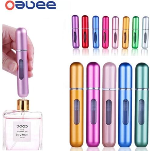 Oauee 5/8ml Refillable Mini Perfume Bottle Portable Aluminum Atomizer Refill Perfume Spray Bottle Cosmetic Container For Travel