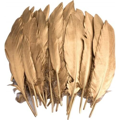 Wholesale Glitter Gold Silver Dipped Goose Feather Duck Pheasant Feathers for Crafts Feathers for Jewelry Making Clothing Plumas