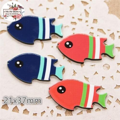 10pcs Resin planar kawaii fish flat back Art Decoration Charm Craft DIY hair bow center accessories