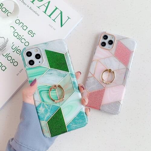Suitable for Apple 11 pro mobile phone case xs marble iPhone8plus geometry max double-sided anti-fall iphone 11pro cases