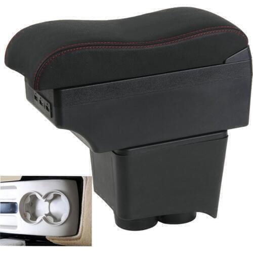 For old Polo 9N/9N3 02-09 Vivo 10- Dual Layer Car Armrest Cup Holder Center Centre Console Storage Box Tray Leather