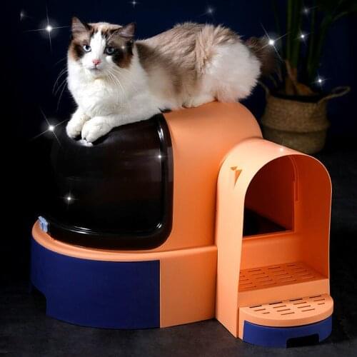 Fully Enclosed Cat Litter Box Training Big Cute House Cat Litter Box Enclosure Furniture Arenero Gato Cerrado Cat Toilet BD50CB