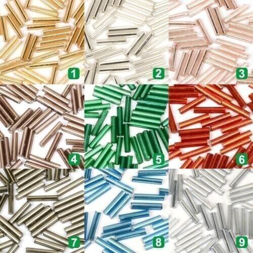 2X9mm Silver Lined Straight Tube Beads Bugle Czech Glass Seed Beads For Jewelry Making Spacers Garment Diy Accessories
