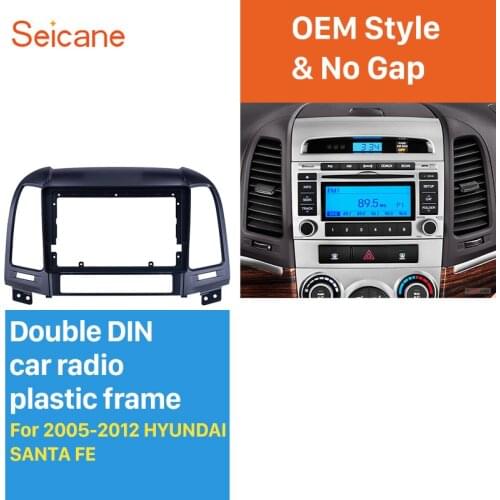 Seicane Double Din 9 inch For 2005-2012 HYUNDAI SANTAFE LHD car Black Fascia Frame Dash Mount Kit Trim Panel