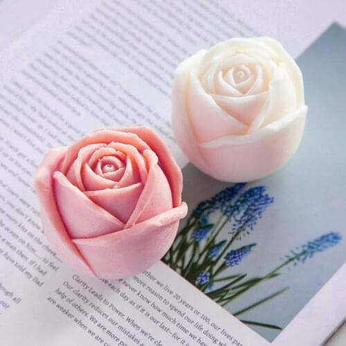 3D Rose Silicone Candle Mold for Soap Chocolate Candy Mold Mousse Cake Making Mould Fondant Ice Cube Pudding Baking Cake Decor