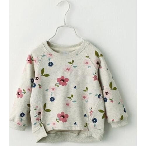 Little Girls Sweater Long-Sleeved Sweater ChildrenS Clothing Autumn And Winter Flower Baby Tops With Corsage Bottoming Shirt