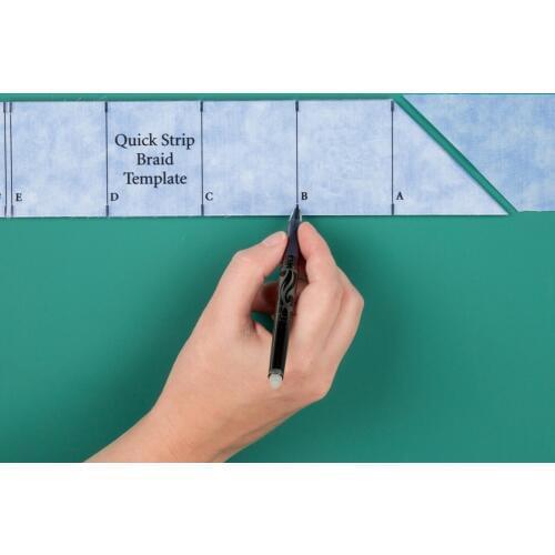 Quick Strip Braid Ruler Template and use the template to cut perfect trapezoid strips