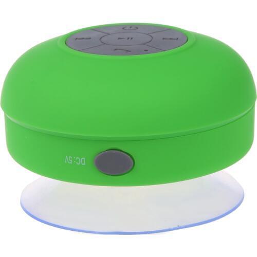 Waterproof Mini Handsfree Speaker jukeboxes Bluetooth USB 2.5 mm Microphone for Mobile with Suction Cup - Green