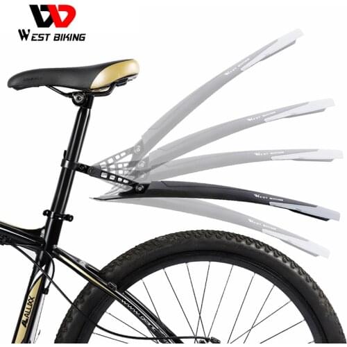 WEST BIKING 1Pair Rubber Mountain Bike Fender Front Rear Cycling Fender Wings Mud Guard Bike Parts Quick Release Bicycle Fender