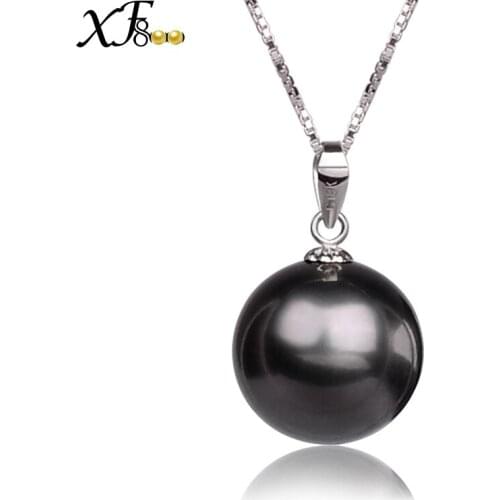 XF800 Natural Tahitian Seawater Pearl Necklace Pendants 18K Gold Fine Jewelry White Au750 8-13mm Bridal party Gift LuxuriousD100