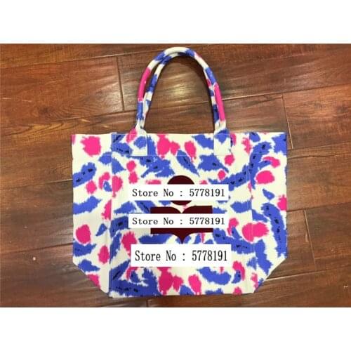 Woman Colorful Tie dye Printed Canvas Tote bag Shopping Bags Flocking Velvet Letters Front