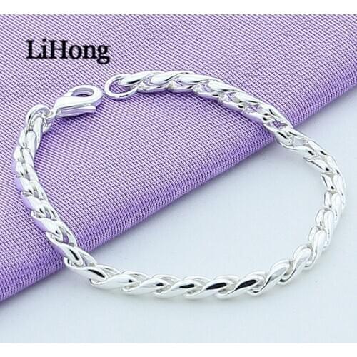 925 Sterling Silver Bracelet Snake Bone Silver Bracelet Female Charm Jewelry Woman & Men Jewelry Gift
