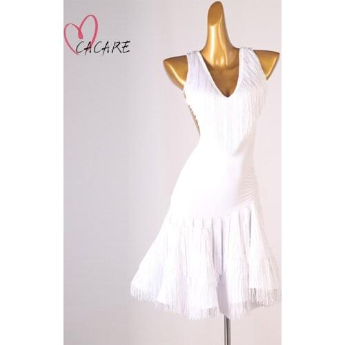 CACARE 2019 Latin Dance Dress Women Fringe Salsa Flapper Latin Dance Competition Dresses Tango 3 Choices D0712 Long Sleeve