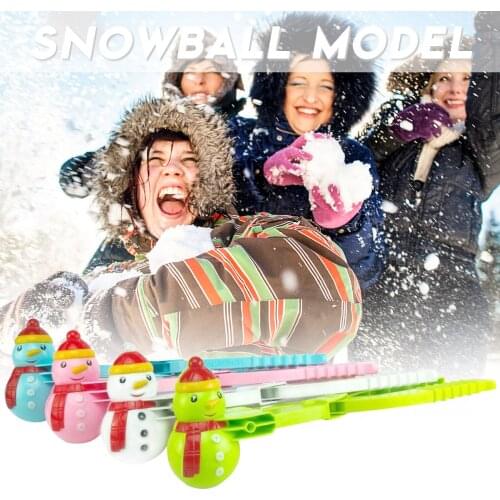 Winter Children Kids Outdoor Mold Toys Playing Snowball Snowman Shaped Thicken Clip Snowball Fight Plastic Snowman Models Maker