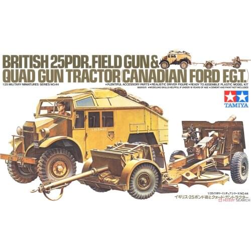 1/35 Scale Tamiya 35044 Plastic Car Model Assembly Car Model Bristish 25PDR Field Gun Quad Gun Tractor Canadian Ford F.G.T DIY