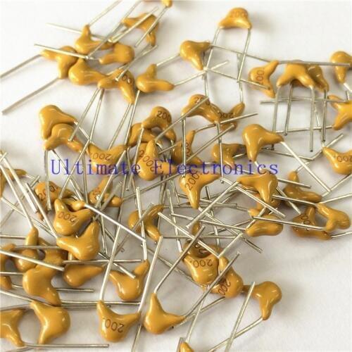 100pcs/lot Multilayer ceramic capacitor 200 50V 20pF 200J P=5.08mm