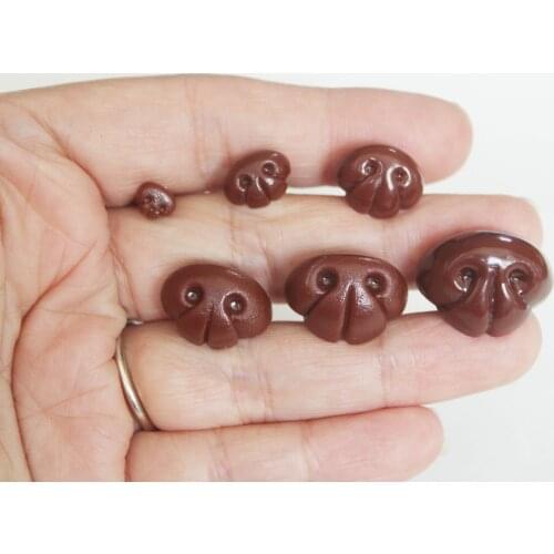 1000pcs wholesale New custom style high quatity nose 7mm-22mm brown toy animal nose plastic safety noses +washer-- size option
