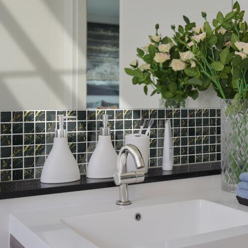 10x10cmx20pcs Crystal Mosaic PVC Waterproof Self Adhesive Wall Sticker Tile Stickers For Kitchen Bathroom Furniture