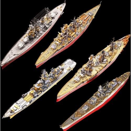 Piececool 3D Metal Puzzle Russian Japan Battleship tank plane DIY Assemble Model Kits Laser Cut Jigsaw learning toys for child