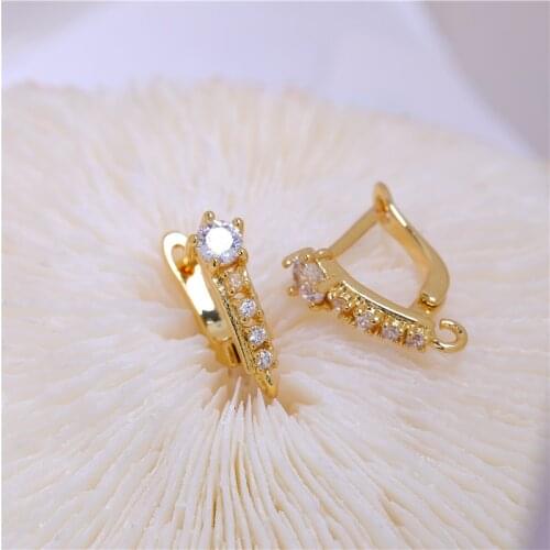 5 Pairs\lot Luxury Earrings Hooks For Jewelry Making Cubic Zirconia Earring Clasps DIY Handmade Jewelry Findings Accessories