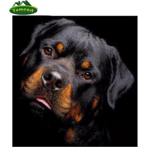 5D Diamond Embroidery Painting Rhinestone Pasted Diamond Painting Cross Stitch Black Dog Animals Diamond Mosaic Room Decor