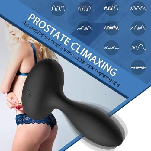 Automatic Inflatable Anal Vibrator Body-Safe Silicone Prostate Massager With Remote Control Thumping Vibrating Butt Plug Sex Toy