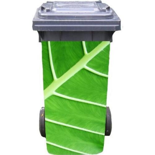 Free shipping DIY leaf Adhesive Removable Waterproof Sticker Decals Rubbish bin trash can Cover sticker 120liter 240liter