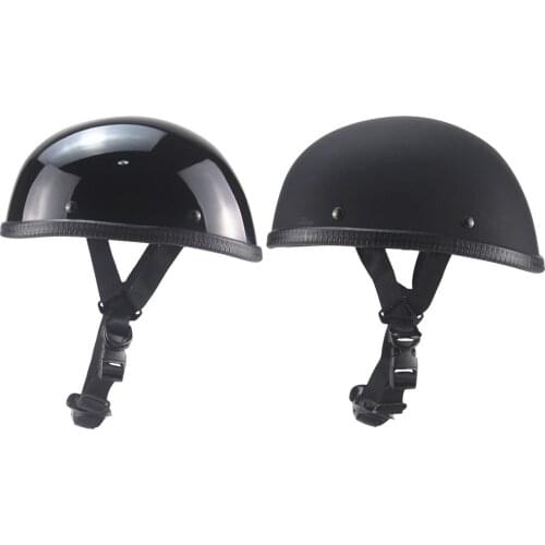 Black Vintage Motorcycle Helmet German-style ABS Matte Protector Half Face Helmets Safety Cap For Motorbike Moto Scooter 2021