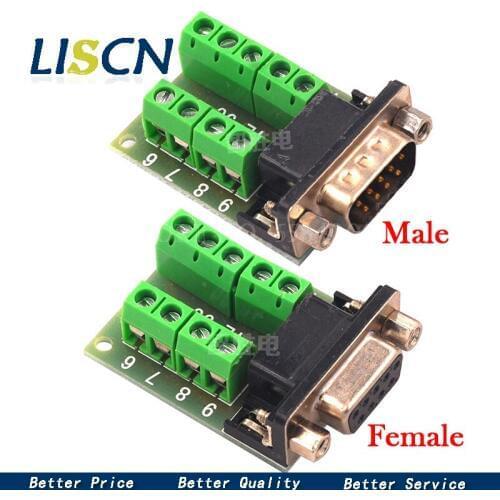DB9 Male Female Adapter Signals Terminal Module RS232 Serial To Terminal DB9 Connector
