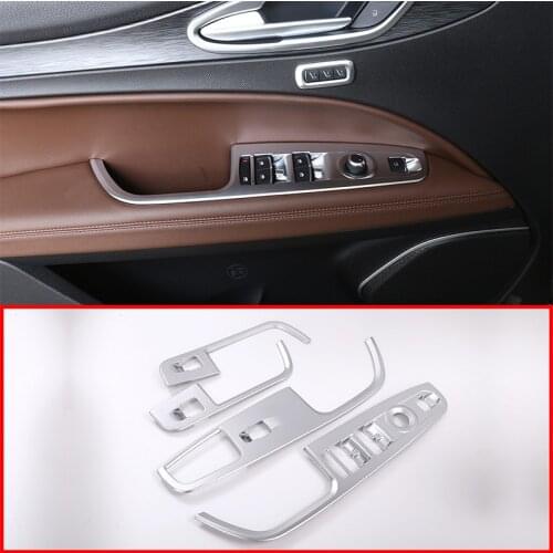 For Alfa Romeo Stelvio(949) 2017-2019 ABS Chrome Window Lift Button Frame Cover Trim Interior Accessories for Left Hand Driver
