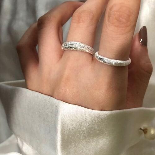 New ins Flash Sand Ring Exquisite Personality Adjustable Rings For Women Girls Fashion Jewelry Anniversary Gift