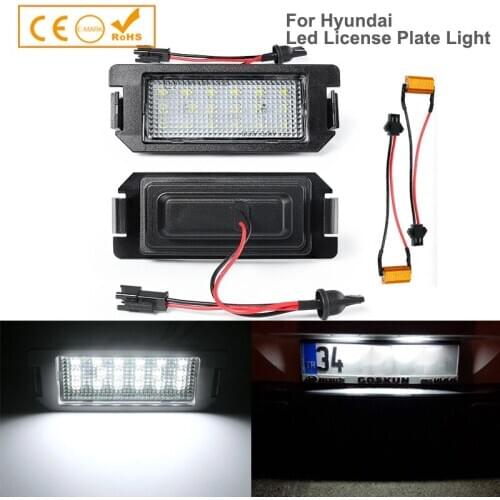 2pcs Free Error LED License Number Plate Light Lamp For Hyundai I20 I10 Coupe GK Genesis Coupe XG Terracan Veloster Tiburon Kia