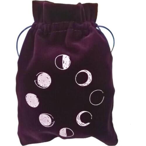 1pc Velvet Tarots Storage Bag Moon Phase Oracle Card Divination Bag Board Game Toy Jewelry Home Mini Drawstring Package
