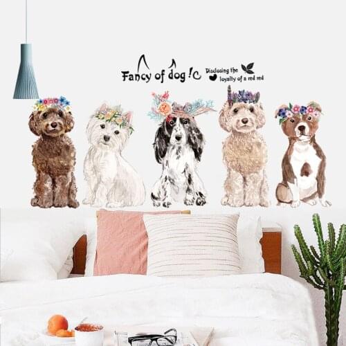 Cute Valuable Pets Dog 3D Wall Sticker Pet Shop Kids Room Decor Animal Decals Art Mural Poster Creative Home Decor New Design