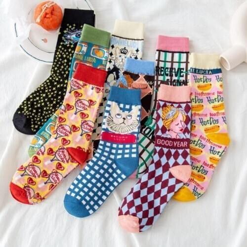 Cute Spring and Autumn Woman Socks Kawaii New Style Japanese Korea Harajuku College Style Cotton Socks Fun Girl Party Gift