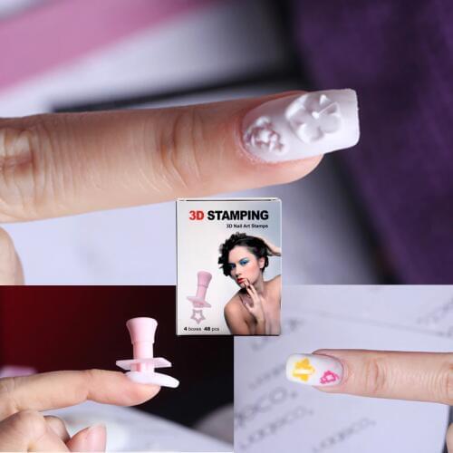 3D Nail Stamping Plate Carved Mold Set, Nail Art Graffiti Tools DIY Finger Make Up 48 design each set