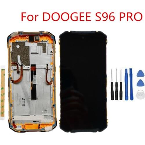 New Original For DOOGEE S96 Pro LCD Display Glass With Frame +Touch Screen Digitizer Assembly 6.22inch Replacement Glass
