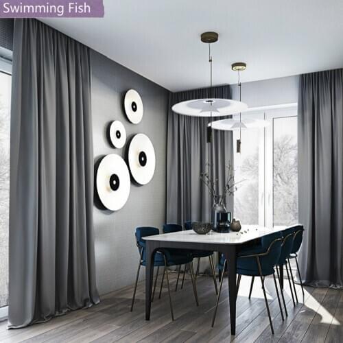 Solid Thickening Eco-friendly Cloth Curtain For Bedroom Living Room Double Faced Matte Finished Blackout Window Drape Blind