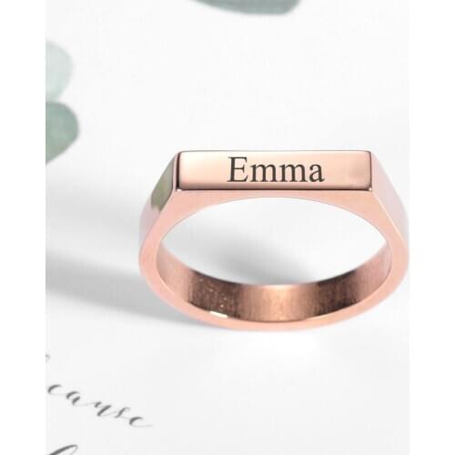 Personalized Name Ring Stainless Steel Personality Custom Rings For Women Men Jewelry Engraved Name Letters Rings Christmas Gift