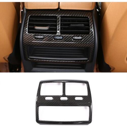Carbon Fiber Armrest Rear Row Air Conditioning Outlet Vent Frame Cover Trim For BMW 5 Series G30 2018 Car Interior Moldings
