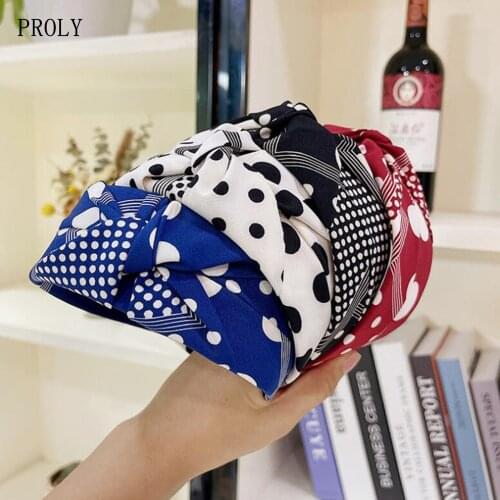 PROLY New Fashion Womens Hair Accessories Wide Side Turban Classic Point Headband For Adult Casual Hairband Wholesale