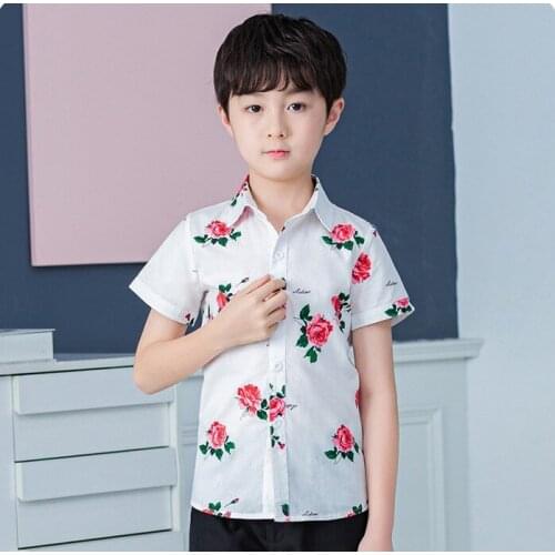 Shirt For Boys Summer Hawaii Shirt School Kids ChildrenS Day Formal Performance Blouse Photograph Girls T Shirt Teenager Shirt