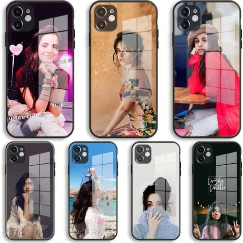Beauty Camila Cabello girl Soft Glass Silicone Case For iPhone 12 11 Pro X XS Max XR 8 7 6 Plus SE 2020 S Mini Balck Cover