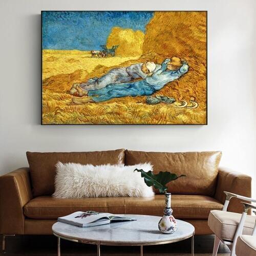 Van Gogh Lunch Break Famous Canvas Art Paintings Reproductions On The Wall Impressionist Van Gogh Landscape Posters And Prints