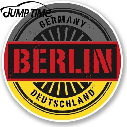 Jump Time for Berlin Germany Deutschland Vinyl Sticker Travel Luggage Flag Decal Rear Windshield Waterproof Car Accessories