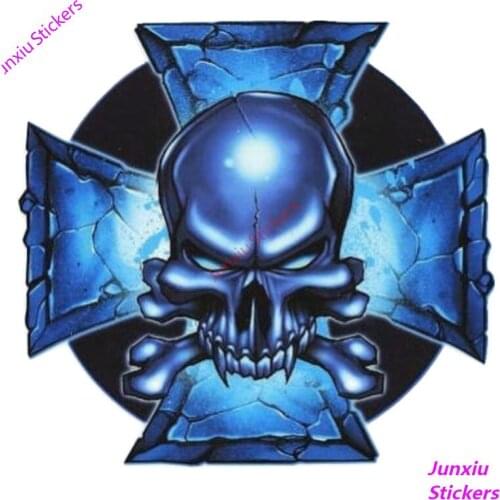MMALTA CROSS SKULL RIDER R6 Vinyl Car Stickers Decals Cover Scratch Bumper Window Laptop Bodywork Auto Interior KK13*12cm