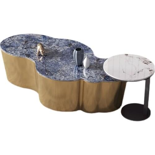 Bright rock board coffee table, light luxury, simple, modern, special-shaped designer, design sense, coffee table, small apartme