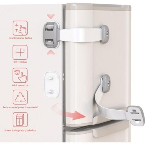 Baby Child Safety Lock Double Snap Button Multifunctional For Refrigerator/drawer Lock/ Baby Cabinet Door Lock Safety