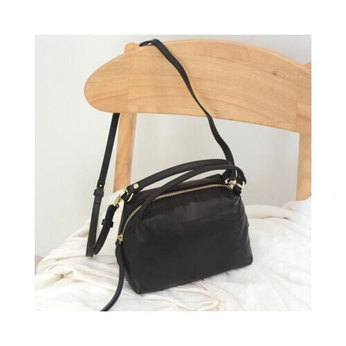 New Simple Style Ladies Shoulder Bag High Quality 100% Leather Crossbody Bag Black Gray Fashion Women Handbags Bolsos Mujer